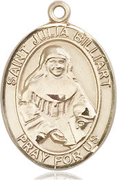Extel Medium Oval 14kt Gold Filled St. Julia Billiart Medal, Made in USA