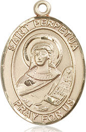 Extel Medium Oval 14kt Gold Filled St. Perpetua Medal, Made in USA