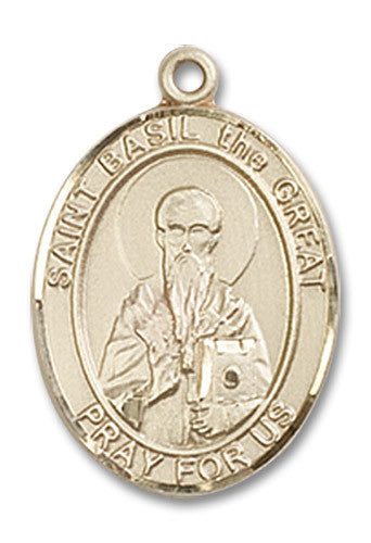 Extel Medium Oval 14kt Gold Filled St. Basil the Great Medal, Made in USA