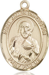 Extel Medium Oval 14kt Gold Filled St. James the Lesser Medal, Made in USA