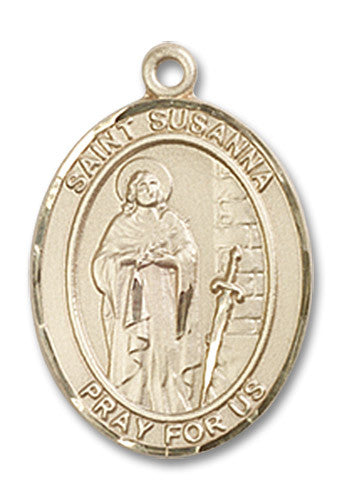 Extel Medium Oval 14kt Gold Filled St. Susanna Medal, Made in USA