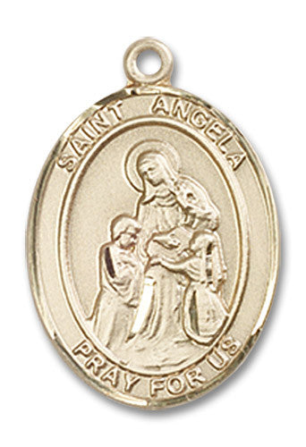 Extel Medium Oval 14kt Gold Filled St. Angela Merici Medal, Made in USA