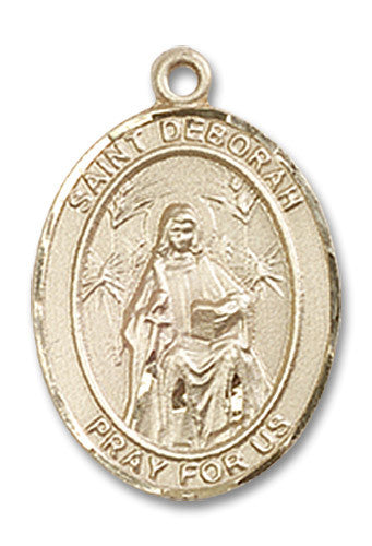 Extel Medium Oval 14kt Gold Filled St. Deborah Medal, Made in USA