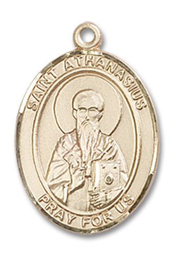 Extel Medium Oval 14kt Gold Filled St. Athanasius Medal, Made in USA