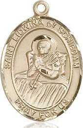 Extel Medium Oval 14kt Gold Filled St. Lidwina of Schiedam Medal, Made in USA