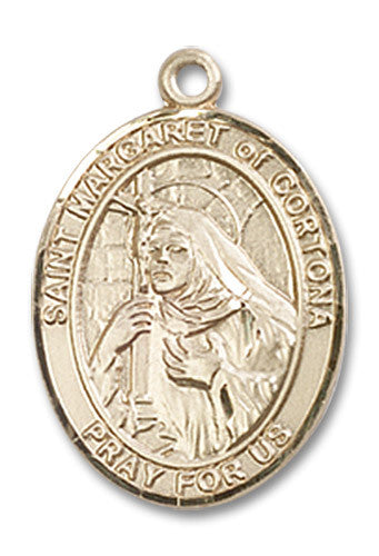 Extel Medium Oval 14kt Gold Filled St. Margaret of Cortona Medal, Made in USA