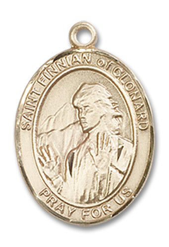 Extel Medium Oval 14kt Gold Filled St. Finnian of Clonard Medal, Made in USA