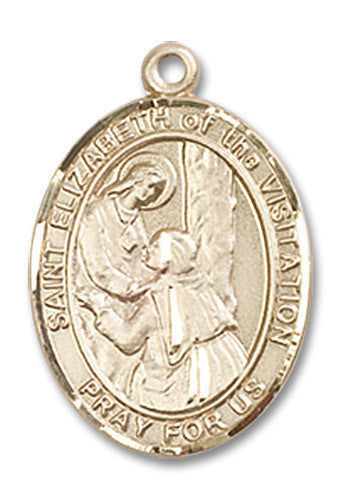 Extel Medium Oval 14kt Gold Filled St. Elizabeth of the Visitation Medal, Made in USA