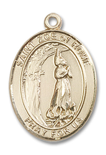 Extel Medium Oval 14kt Gold Filled St. Zoe of Rome Medal, Made in USA