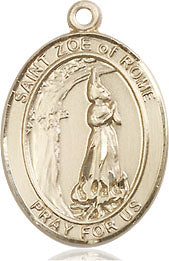 Extel Medium Oval 14kt Gold Filled St. Zoe of Rome Medal, Made in USA