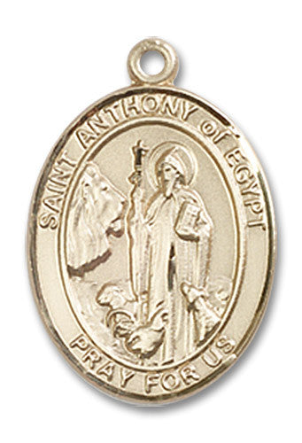 Extel Medium Oval 14kt Gold Filled St. Anthony of Egypt Medal, Made in USA