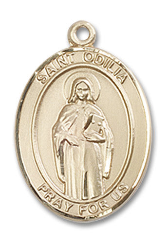 Extel Medium Oval 14kt Gold Filled St. Odilia Medal, Made in USA