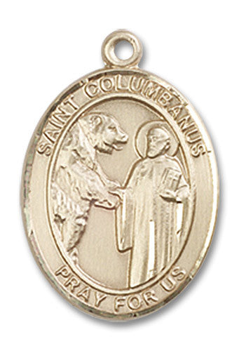 Extel Medium Oval 14kt Gold Filled St. Columbanus Medal, Made in USA