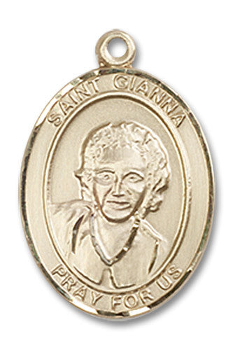 Extel Medium Oval 14kt Gold Filled St. Gianna Medal, Made in USA