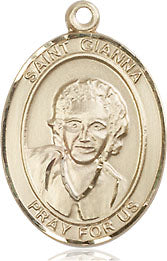 Extel Medium Oval 14kt Gold Filled St. Gianna Medal, Made in USA