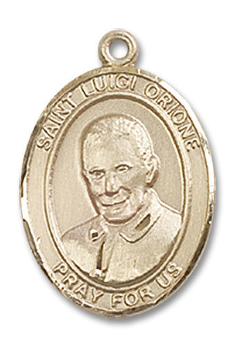 Extel Medium Oval 14kt Gold Filled St. Luigi Orione Medal, Made in USA
