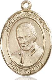 Extel Medium Oval 14kt Gold Filled St. Luigi Orione Medal, Made in USA
