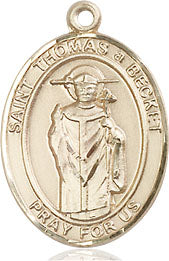 Extel Medium Oval 14kt Gold Filled St. Thomas A Becket Medal, Made in USA