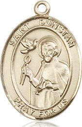 Extel Medium Oval 14kt Gold Filled St. Dunstan Medal, Made in USA