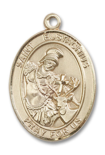 Extel Medium Oval 14kt Gold Filled St. Eustachius Medal, Made in USA
