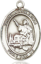 Extel Medium Oval Sterling Silver St. John Licci Pendant with 18" chain, Made in USA