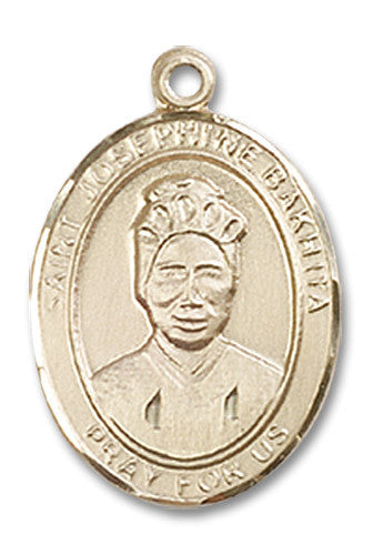 Extel Medium Oval 14kt Gold Filled St. Josephine Bakhita Medal, Made in USA