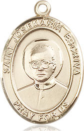 Extel Medium Oval 14kt Gold Filled St. Josemaria Escriva Medal, Made in USA