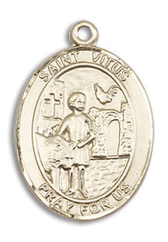 Extel Medium Oval 14kt Gold Filled St. Vitus Medal, Made in USA