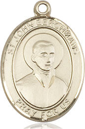 Extel Medium Oval 14kt Gold Filled St. John Berchmans Medal, Made in USA