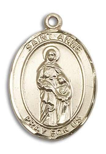Extel Medium Oval 14kt Gold Filled St. Anne Medal, Made in USA