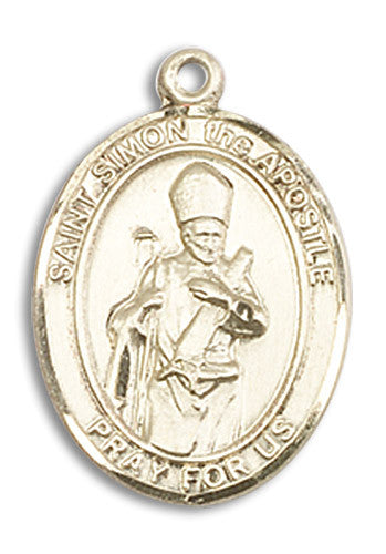 Extel Medium Oval 14kt Gold Filled St. Simon Medal, Made in USA