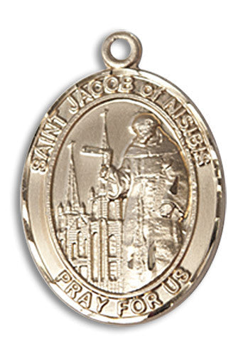 Extel Medium Oval 14kt Gold Filled St. Jacob of Nisibis Medal, Made in USA