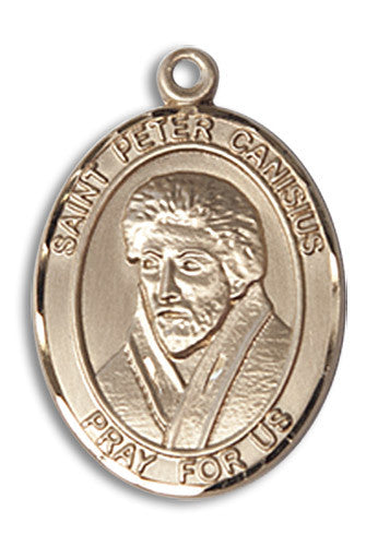 Extel Medium Oval 14kt Gold Filled St. Peter Canisius Medal, Made in USA