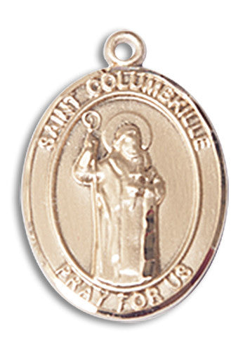 Extel Medium Oval 14kt Gold Filled St. Columbkille Medal, Made in USA