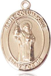 Extel Medium Oval 14kt Gold Filled St. Columbkille Medal, Made in USA