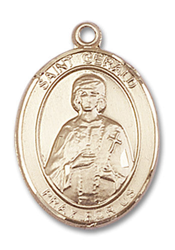 Extel Medium Oval 14kt Gold Filled St. Gerald Medal, Made in USA