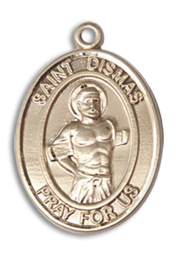 Extel Medium Oval 14kt Gold Filled St. Dismas Medal, Made in USA