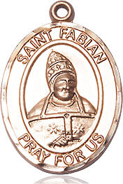 Extel Medium Oval 14kt Gold Filled St. Fabian Medal, Made in USA