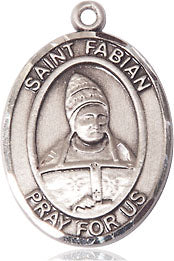 Extel Medium Oval Pewter St. Fabian Pendant with 18" chain, Made in USA
