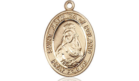 Extel Medium Oval 14kt Gold Filled St. Jadwiga of Poland Medal, Made in USA