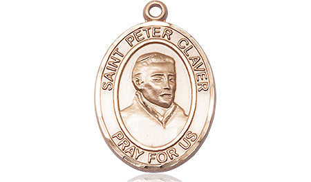 Extel Medium Oval 14kt Gold Filled St. Peter Claver Medal, Made in USA