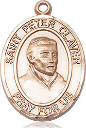 Extel Medium Oval 14kt Gold Filled St. Peter Claver Pendant with 18" chain, Made in USA