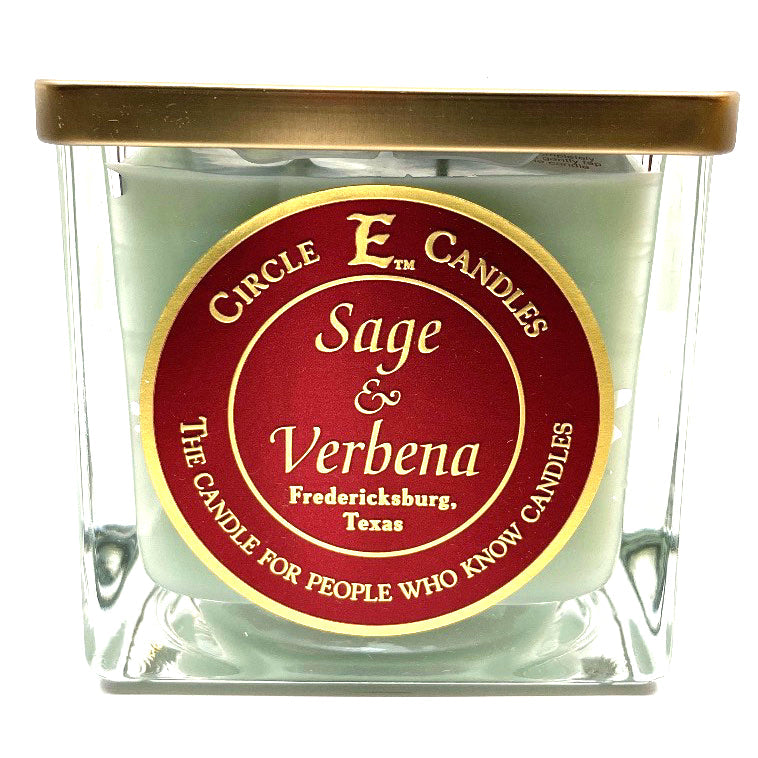 Circle E Candles, Sage and Verbena Scent, Large Size Jar Candle, 43oz, 4 Wicks