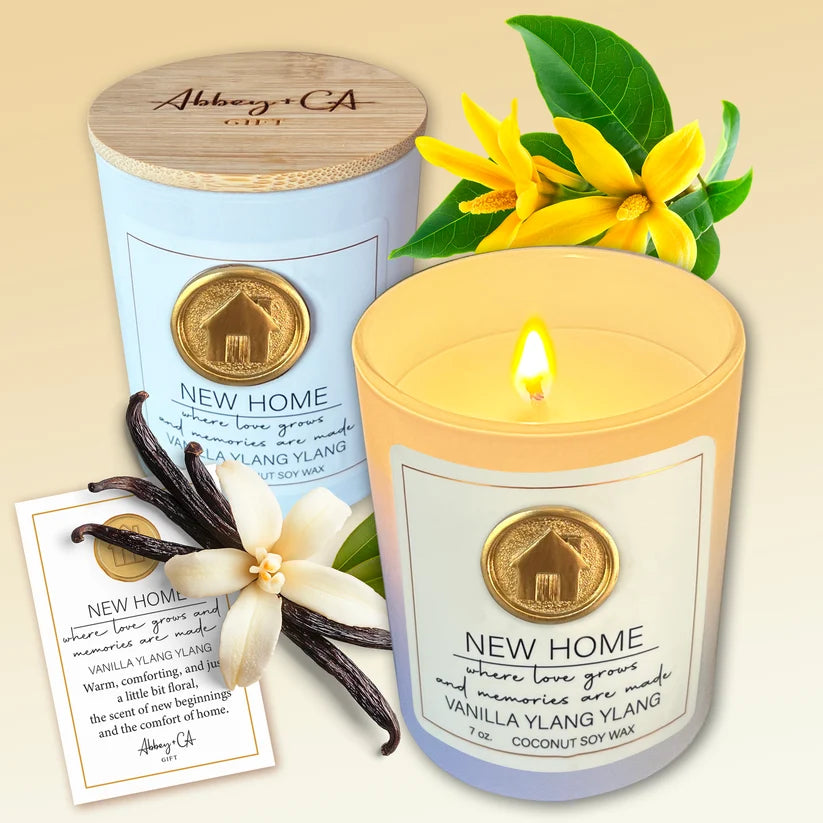 NEW HOME VANILLA YLANG YLANG 7 OZ CANDLE, BOXED W/