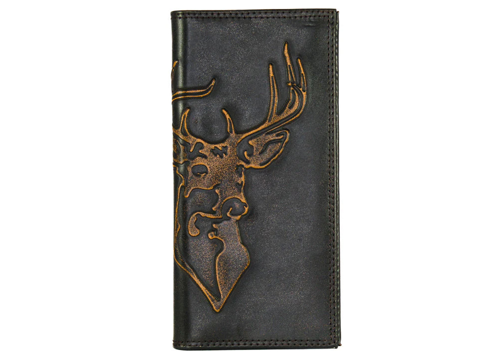 Buck Burnished Leather Secretary Wallet for Nature Lovers