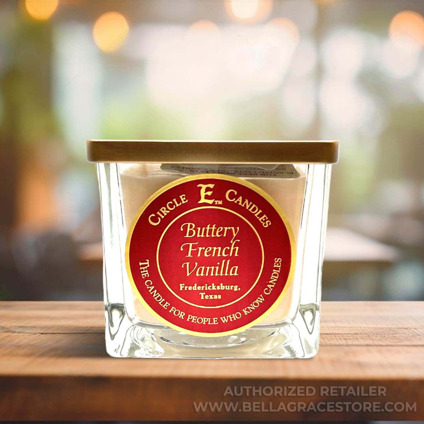 Circle E Candles, Buttery French Vanilla Scent, Small Size Jar Candle, 8oz, 1 Wick