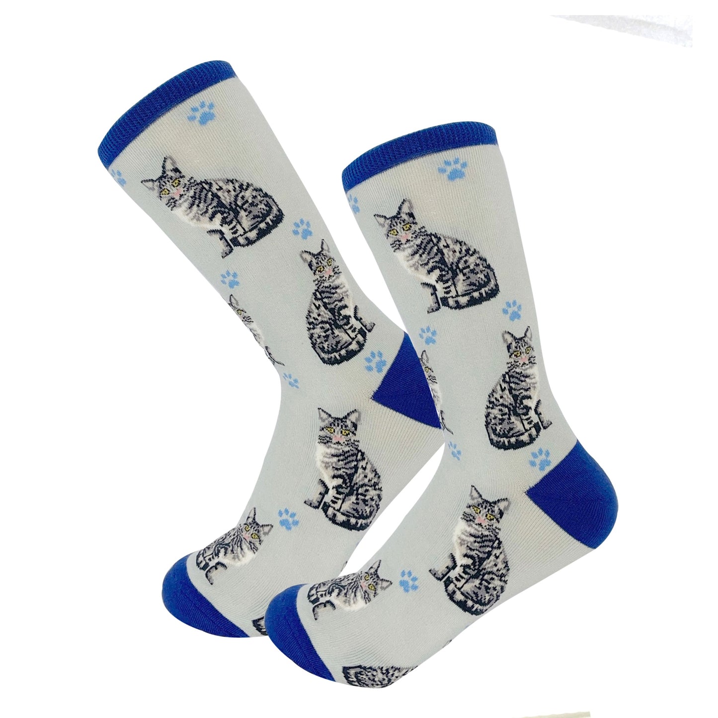 Cat, Silver Tabby, Full Body Socks