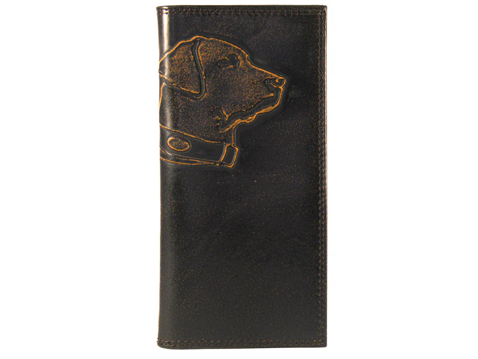 Lab Burnished Leather Secretary Wallet for Dog Lovers