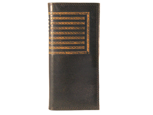 American Flag Burnished Leather Secretary Wallet For Men