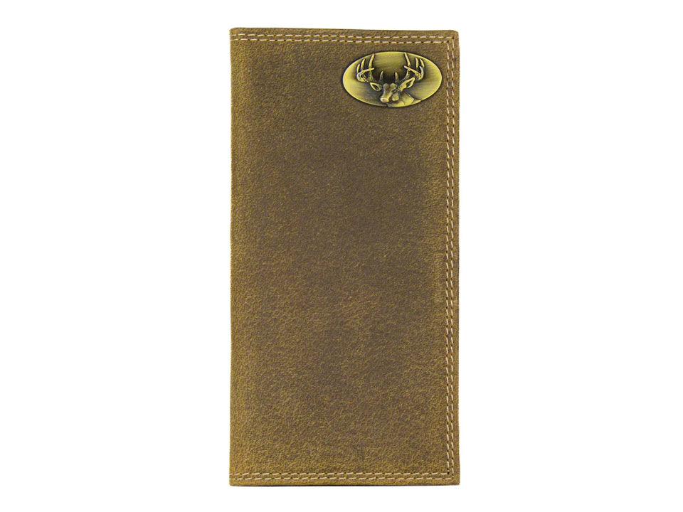 Buck Vintage Tan Leather Secretary Wallet for Men and Women